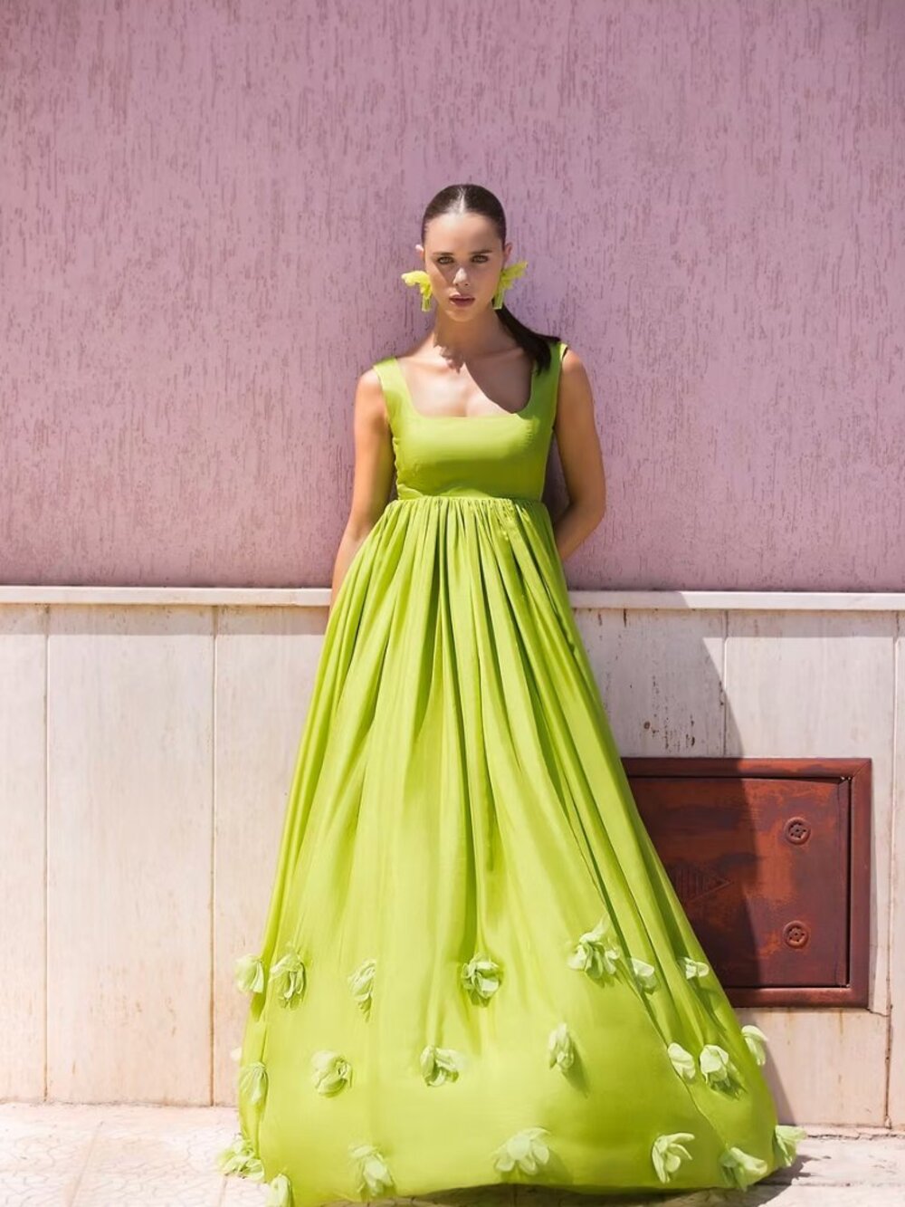 Rendoll Valentina Green Black Tie Gown - Size 8 NWT